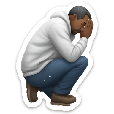 Man sniffing white snow sticker