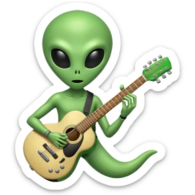 Un alien qui joue de la guitare sticker
