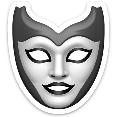 Create this emoji : 🎭 but in White and black and gray sticker