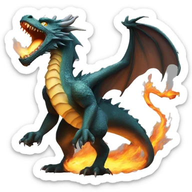The dragon that breathes fire sticker