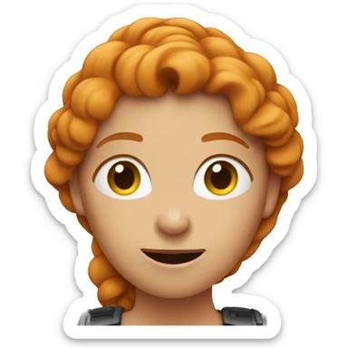 Ginger woman with shoulders and hands saying anyway  sticker