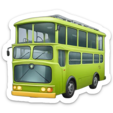 trolleybus sliced in two halfs sticker