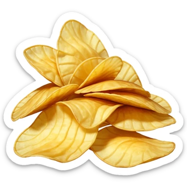 Create a Potato chips emoji in IOS style with transparent background that is 1024 x 1024 sticker