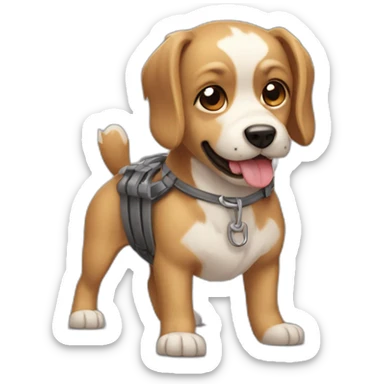 Chien avec des claquettes sticker