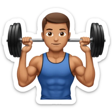 man lifting weights sticker