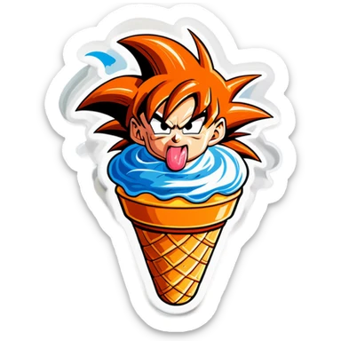 Goku licking a gelato  sticker