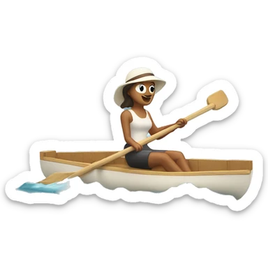 Brie cheese rowing a boat sticker