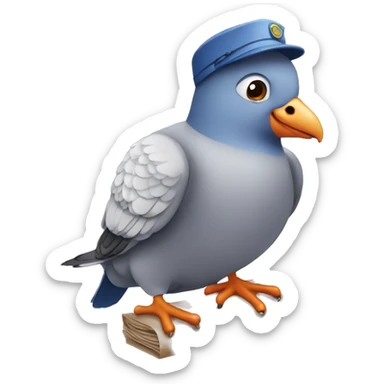letter carrier pigeon sticker