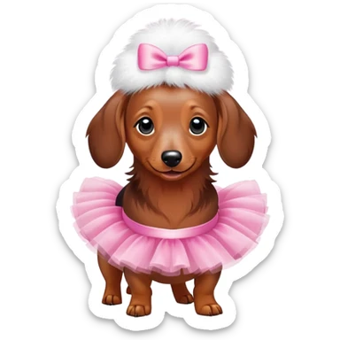 Dachshund In a pink tutu ￼ sticker