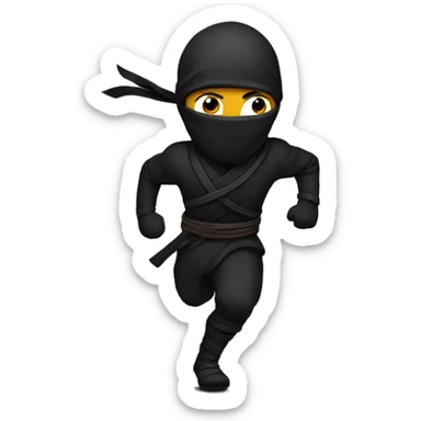 dark skinned ninja running to the left sticker