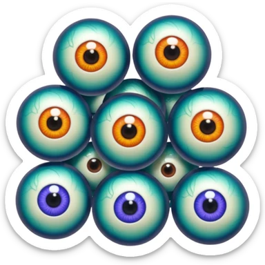 mass of eyeballs sticker