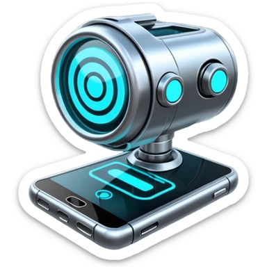 Shiny advanced futuristic Cyberpunk gadget sticker