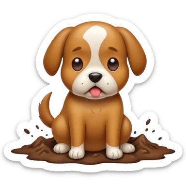 Create dog pooping sticker