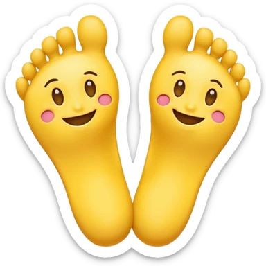 Create a yellow smiling emoji but replace the eyes with feet sticker