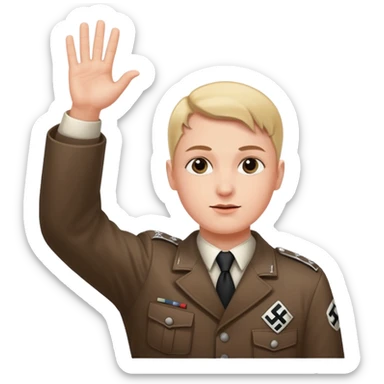 Nazi salut with svaztica sticker