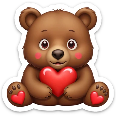 Bear with hearts around it sticker