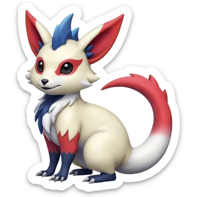  furry cute colorful exotic realistic painted smooth glossy Zangoose-Salandit-Minccino-Absol-fusion sticker