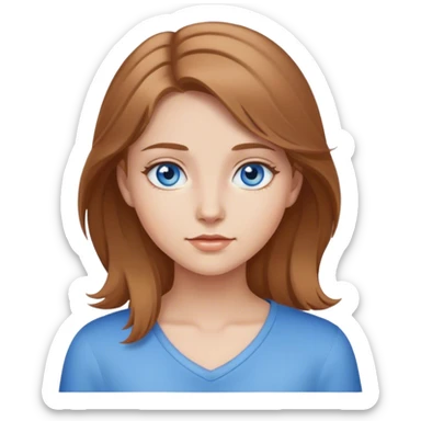 Girl with light brown hair and blue eyes sticker