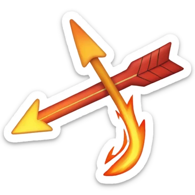 An arrow caught on fire sticker