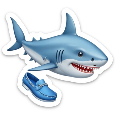Crea a un tiburón con zapatos azules sticker