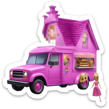 Barbie’s haunted dream house and food truck jeep sticker