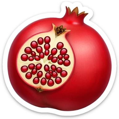realistic pomegranate with seeds showing sticker