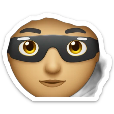 Ninja con ropa gris con lentes de sol oscuro sticker