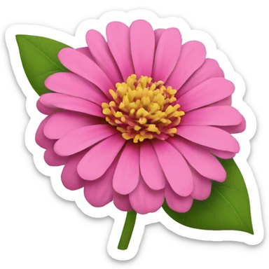 Pink zinnia sticker