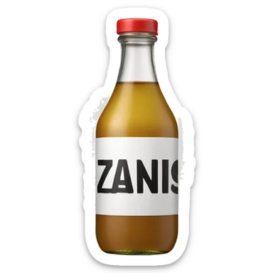 souce bottle written Zanis on the lable sticker