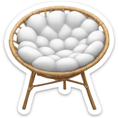 Papasan chair with white pillow sticker