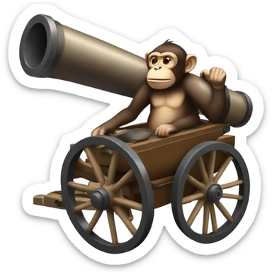 Monkey in a cannon sticker