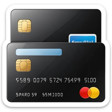 black credit card, no text, no numbers sticker