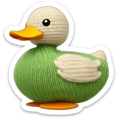 Knitted duck sticker