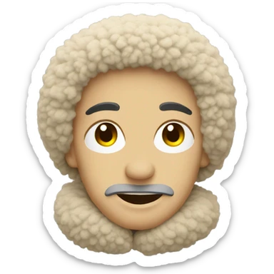 beige sherpa pillow sticker