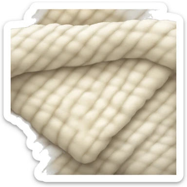 Cozy white and cream blanket sticker
