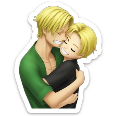 sanji embrace roronoa zoro sticker