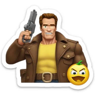 arnold schwarzenegger disfrazado de bob esponja sticker