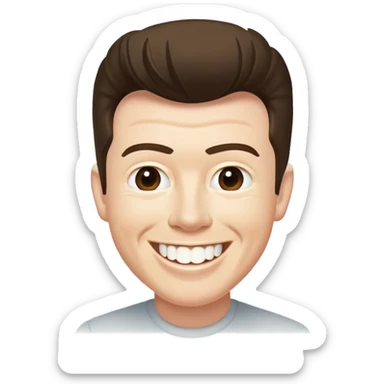 Rick Astley smiling but with only front teeth out sticker