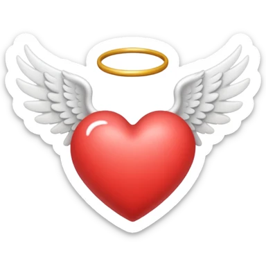 heart with angel wings sticker