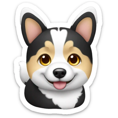 Black&White corgie that works with laptop sticker