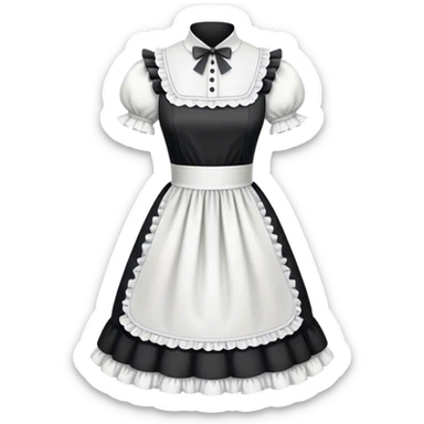 Black and white maid dress sticker
