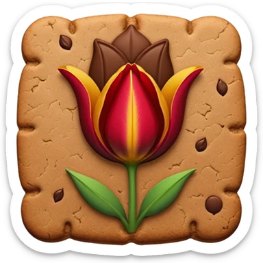 brown emojis of cookie, tulip, leaf, chocolate separately  sticker