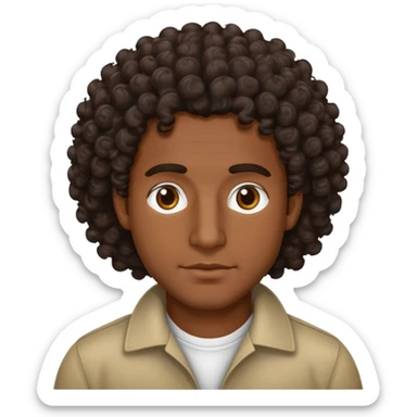 Puerto Rican man with very cohort curly hair sticker