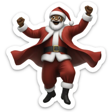 Black Santa Claus dancing  sticker