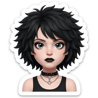 goth girl with fluffy hair

 sticker