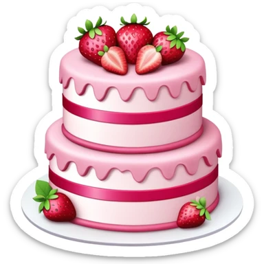 2 tier Strawberry Cake sticker