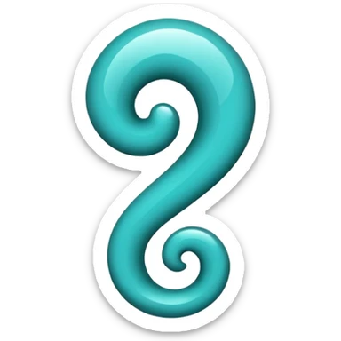 Swirl / Exclamation mark the colur teal sticker