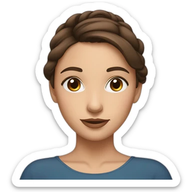 fille brune aux yeux bleu avec un chignon sticker