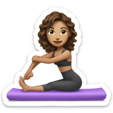 Latina girl with brown hair doing Pilates sticker