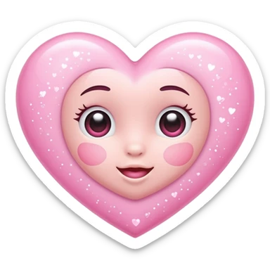 Baby pink heart with sparkle sticker